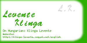 levente klinga business card